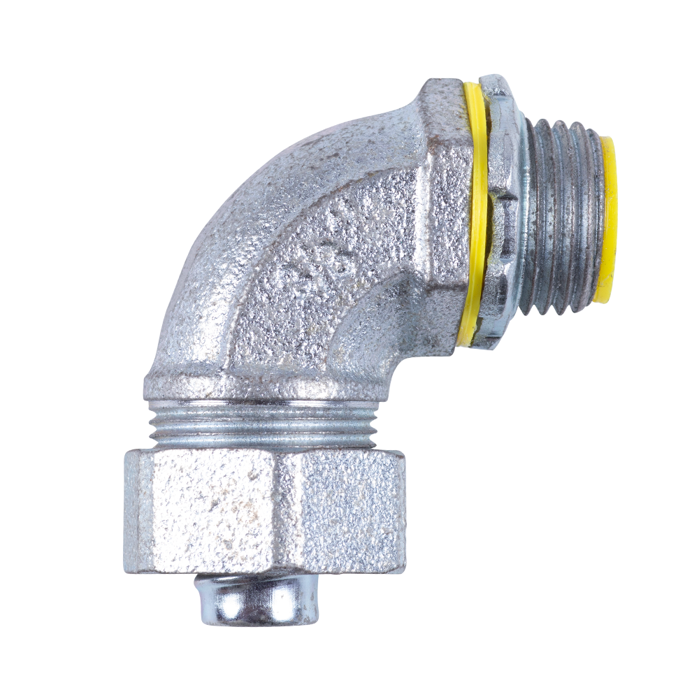 LIQUID-TIGHT 90 Degree Connectors Malleable Iron Insulated Throat